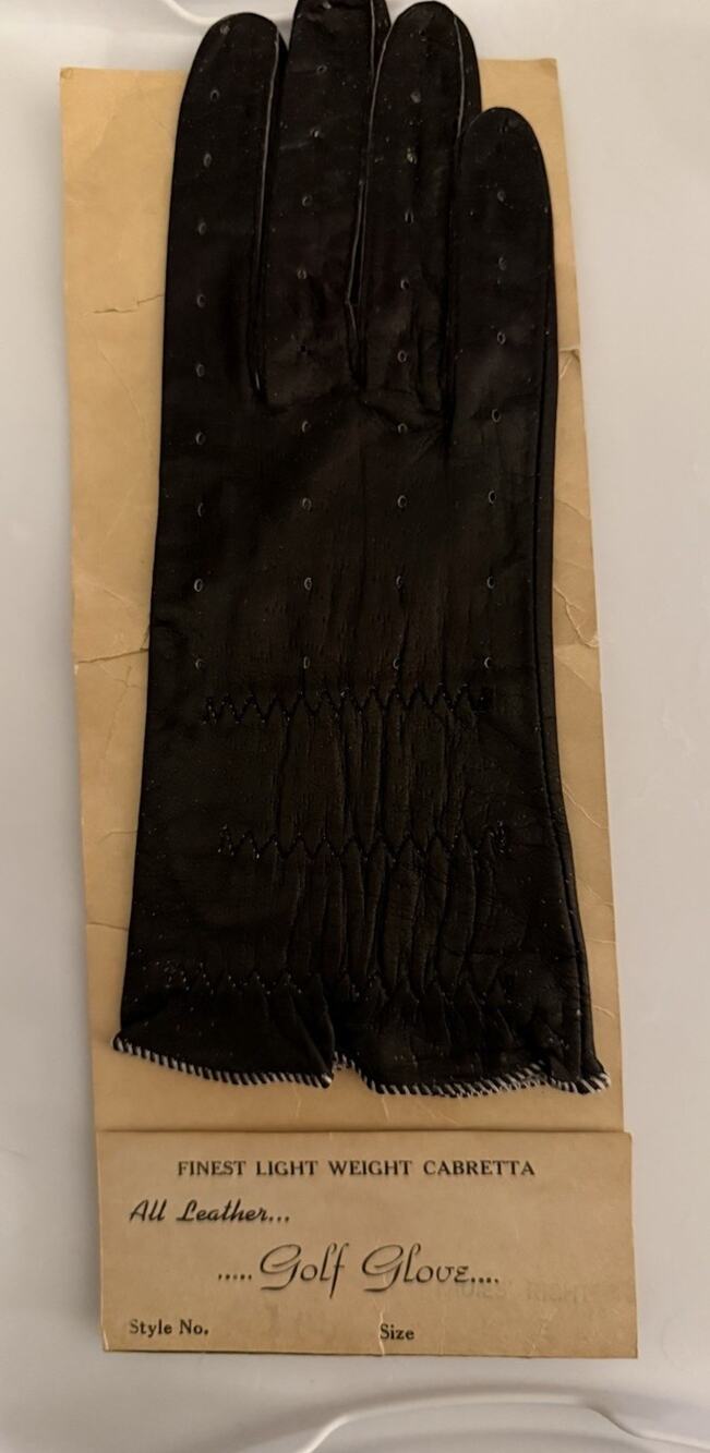 VTG Black Leather Golf Glove Deadstock L